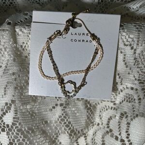 Kohl's LC Lauren Conrad Gold and Cream Bracelet Trio
